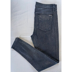 Hudson Niko Super Skinny Mid Rise Coated / Sparkle Stretch Jeans In ANTX Sz 30